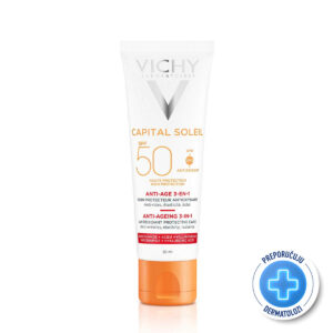 VICHY CAPITAL SOLEIL Krema za zaštitu od sunca sa anti-age efektom 3u1 SPF50, 50 ml