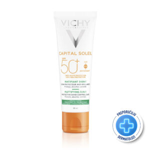 VICHY CAPITAL SOLEIL Matirajuća krema za lice za zaštitu od sunca 3u1 sa delovanjem protiv masnog sjaja, 50 ml