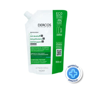 VICHY DERCOS AD Šampon protiv peruti za normalnu do masnu kosu ECO REFILL, 500 ml