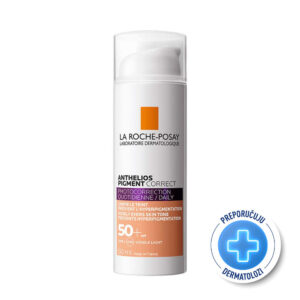 La Roche-Posay ANTHELIOS PIGMENT CORRECT SPF50+ Tonirana krema za zaštitu od sunca i za fotokorekciju, vidljivo umanjuje bore i tamne fleke, Light, 50 ml