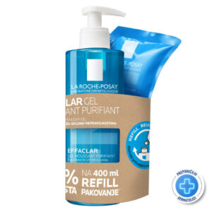 La Roche-Posay EFFACLAR Penušavi gel za čišćenje masne, osetljive kože sklone aknama , 400 ml + REFILL PAKOVANJE, 400 ml