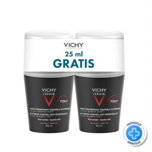 VICHY HOMME Antiperspirant roll-on za zaštitu od znojenja do 72h, 2x50 ml