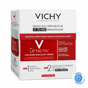 Vichy Liftactive collagen specialist dnevna krema 50ml+ Liftactiv krema za područije oko očiju 15ml PROMO PAKOVANJE