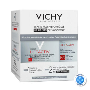 Vichy Liftactiv H.A. dnevna krema 50ml+Liftactiv H.A. krema oko očiju 15ml PROMO PAKOVANJE