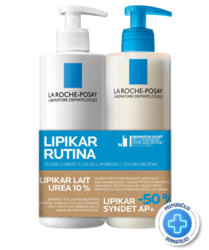 La Roche Posay Lipikar Lait Urea 10%+ Lipikar Syndet AP+ 400ml -50% PROMO PAKOVANJE