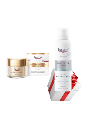 Eucerin Hyaluron-Filler + Elasticity Dnevna krema SPF 15 + Eucerin Hyaluron Hidratantni sprej za lice, 150 ml POKLON