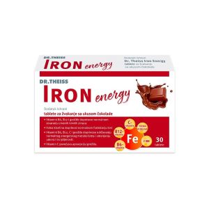 Dr Theiss Iron Energy za žvakanje sa ukusom čokolade 30 komada