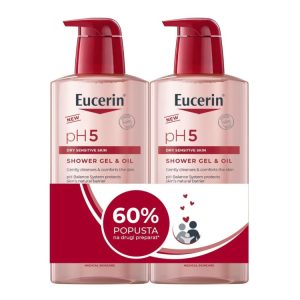 Eucerin pH5 gel / ulje za tuširanje 400ml + Eucerin ph5 gel/ulje 400ml -60% na drugi PROMO
